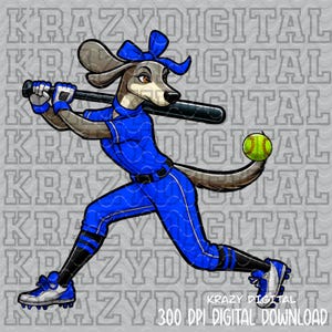 Blue Greyhound Softball Mascot PNG, Cartoon Greyhound Mascot, Greyhound Mom Digital Download, Brother Spirit Design, Custom Mascot Shirt PNG