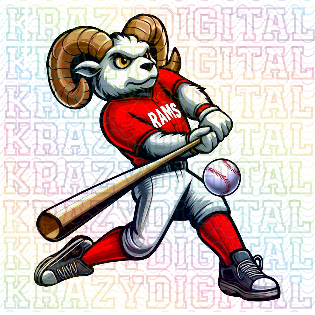 Rams Red Baseball Mascot PNG, Rams Boy Mascot Design, Rams Red School ...