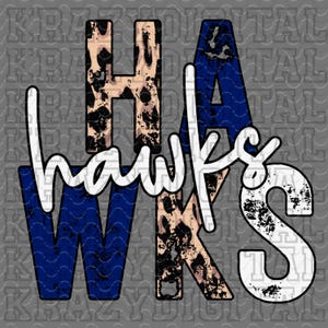 Hawks Mascot PNG Navy, Hawks Leopard distressed Mascot PNG, Girly Sister Spirit Digital File, Hawks Mom Navy Blue Spirit, Cute Mama Shirt