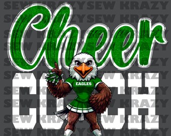 Mascota de entrenador de porristas verde Eagles PNG, mascota femenina Eagle, mascota de porristas Eagle, archivo digital Eagle Green, arco Eagle PNG, entrenador de porristas Eagle PNG