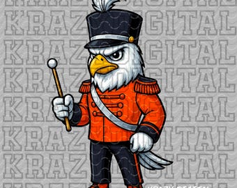 Falcon Marching Band PNG, Orange Eagle Drum Line PNG, Eagle Band Digital File, Eagle Red Band Design, Competition Shirt Design