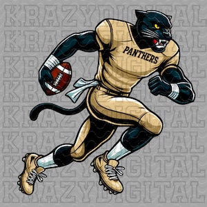 Panther Gold Football PNG, Vegas Gold Panther Football Digital File, Panther Mom Football Digital File,  Little Sister Spirit Shirt Design