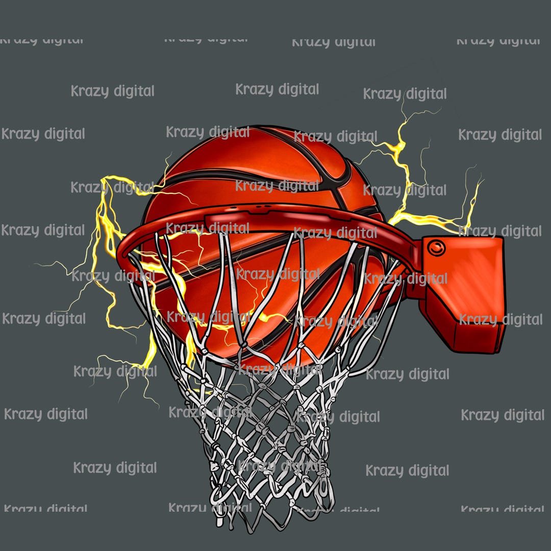 Lightening Basketball PNG, Cool Basketball Design, Basketball