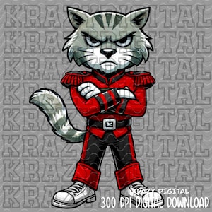 Wildcat Red Band PNG, Wildcat Marching Band Artwork, Wildcat Drum Major, Red Field Commander Digital, Wildcat Mom Design, Wildcat Brother