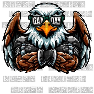 Eagle Mascot Gameday PNG, Cool Eagle PNG, Eagle School Mascot PNG, Eagle Gameday Glasses Sublimation, Eagle Gameday