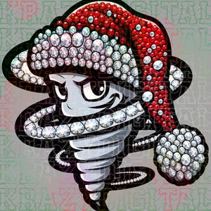 Tornado Christmas Mascot PNG, Tornado Holiday School Mascot, Tornado Holiday PNG, Tornado School Digital File