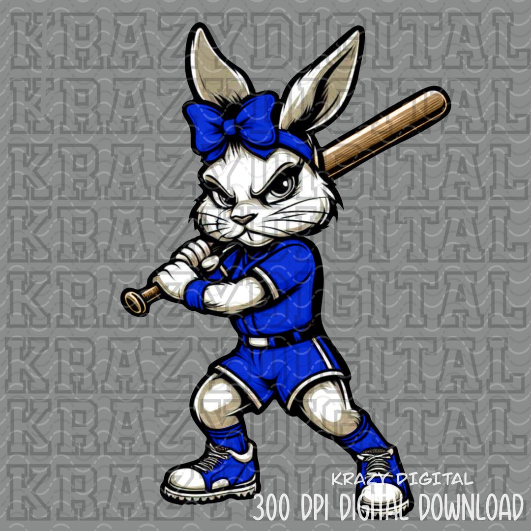 Jackrabbit Blue Softball PNG, Bunny Fun Sports Design, Strong Sports ...