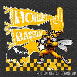 Yellow Hornet Baseball Pennant Flag PNG, Jackets School Mascot, Hornet Baseball PNG, Yellow Hornet Mom Checkered Shirt design