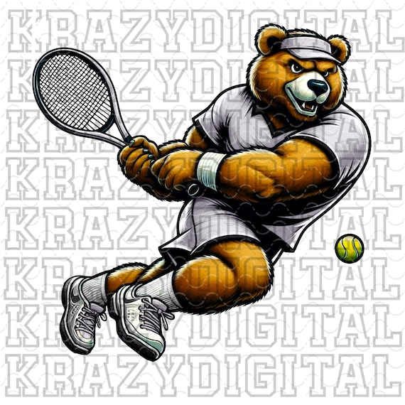 PNG Tennis White Bears, Design digitale mascotte Bears