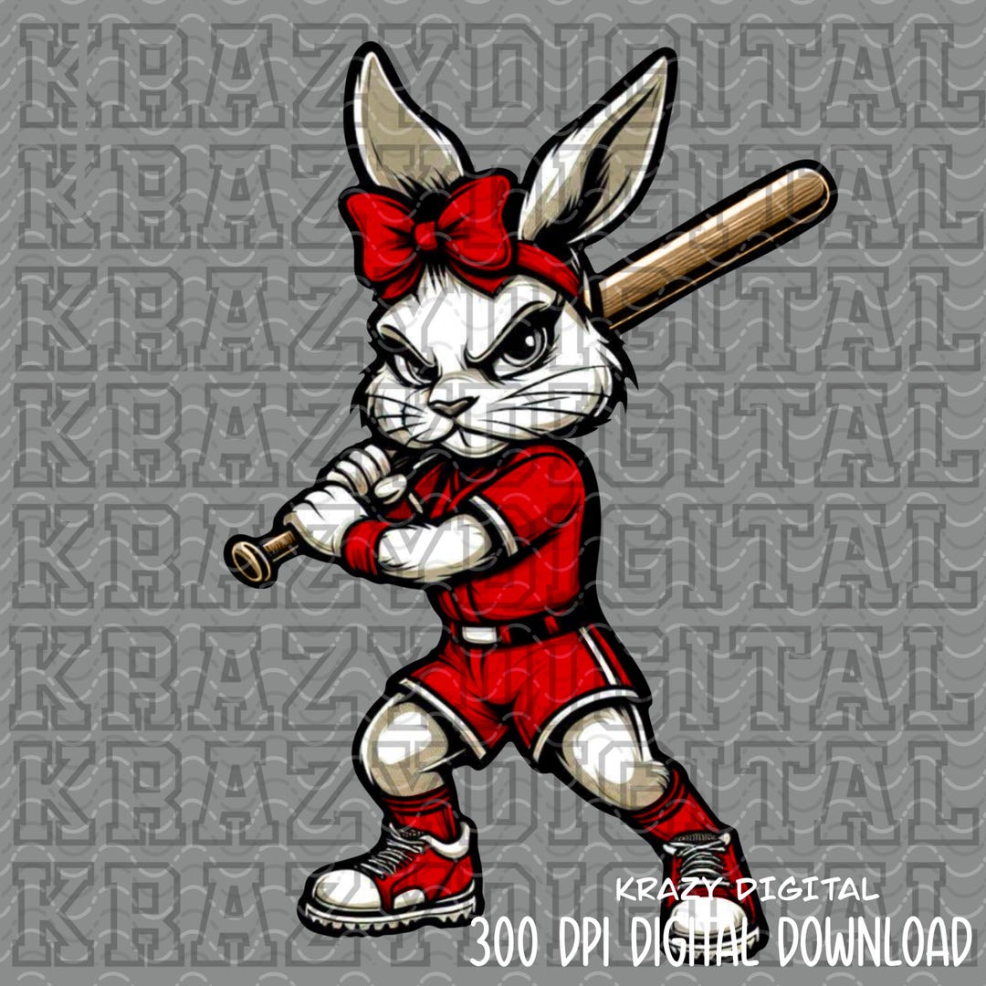 Jackrabbit Red Softball PNG, Bunny Fun Sports Design, Strong Sports ...