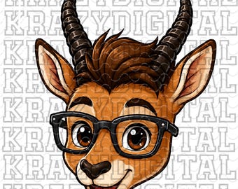 Antelope Scholastics Head Academics Mascot PNG, Student Council Digital, Studious Boy Teacher School Design, Smart Guy, Kindergarten Shirt