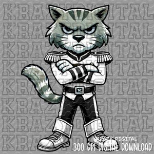 Wildcat White Band PNG, Wildcat Marching Band Artwork, Wildcat Drum Major, White Field Commander Digital, Wildcat Mom Design, Wildcat Bro
