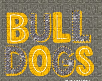 Mascota de Bulldog Amarillo con Diamantes de Imitación PNG, Mascota de Bulldog con Brillo DTF, Archivo Digital de Fuente de Bulldog, Bulldog con Diamantes de Imitación, Arte de Mascota Deslumbrante