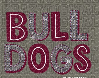 Mascota de Bulldog Marrón con Diamantes de Imitación PNG, Mascota de Bulldog con Brillo DTF, Archivo Digital de Bulldog, Diamantes de Imitación, Arte de Mascota de Bulldog Deslumbrante