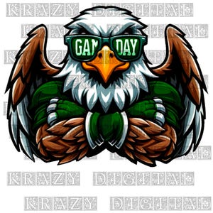 Eagle Green Mascot Gameday PNG, Cool Eagle PNG, Eagle School Mascot PNG, Eagle Bird Gang Gameday Glasses Sublimation, Eagle Gameday