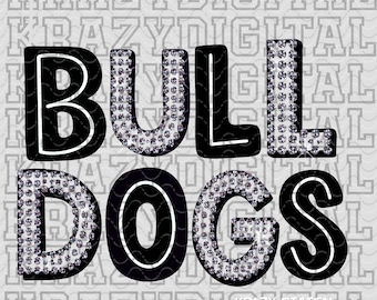 Mascota de Bulldog con diamantes de imitación PNG, Mascota de Bulldog con purpurina DTF, Archivo digital de Bulldog, Bulldog con diamantes de imitación, Arte de mascota de Bulldog con adornos