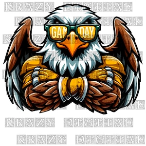 Eagle  Yellow Mascot Gameday PNG, Cool Eagle PNG, Eagle School Mascot PNG, Eagle Gameday Glasses Sublimation, Eagle Gameday
