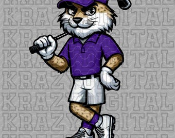 Wildcat Golf Purple PNG, Mom Design Wildcat, Blue Wildcat Spirit digital file, Golf Team Sport Spirit PNG, Cool Wildcat Design, Purple Team
