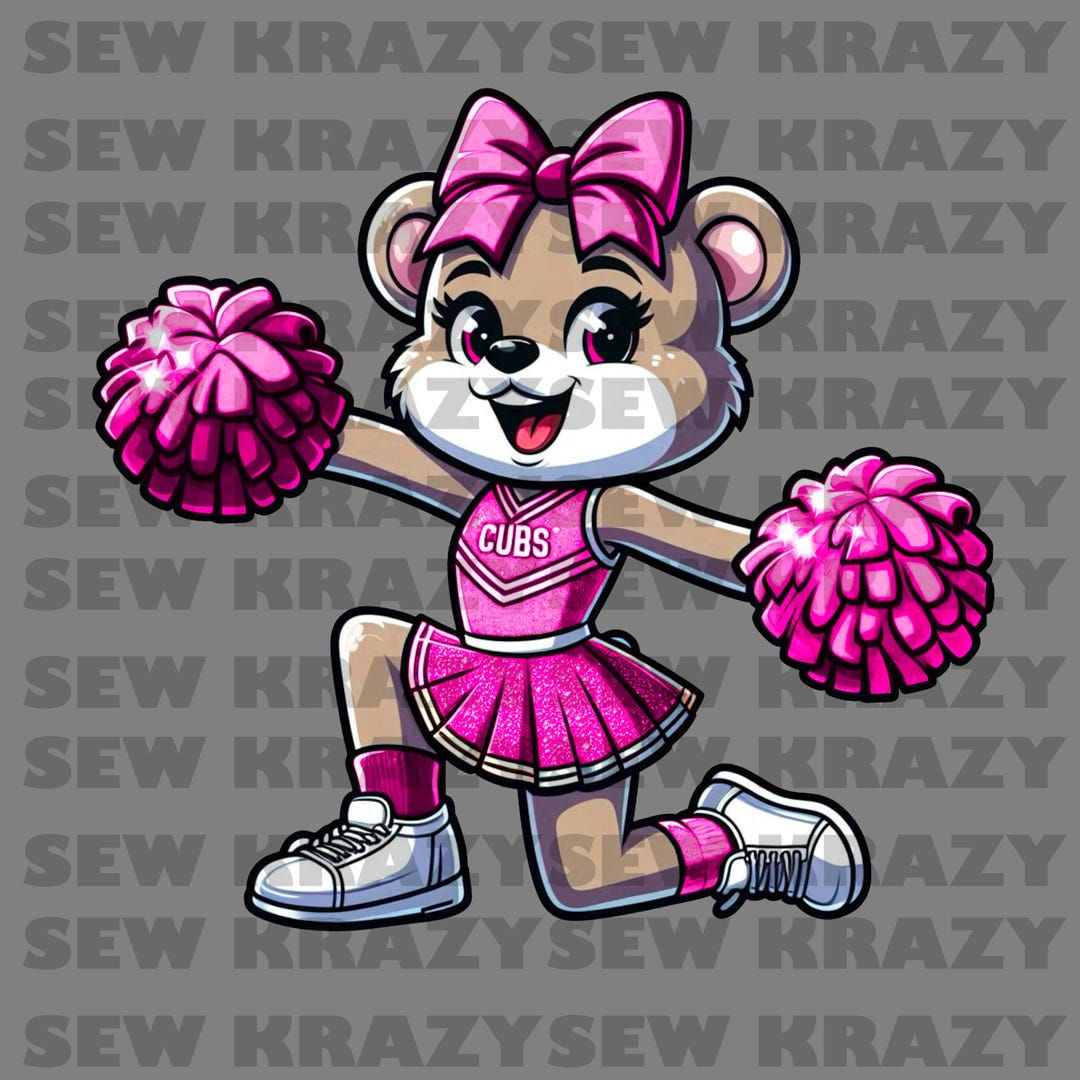 Pink Cub Cubs Pink Out Cheerleader PNG, Cubs Girly Pink Cheerleader PNG, Cubs ...