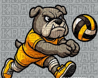 Bulldog mascotte volleybal png, gele moeder geest shirt, zusje shirt ontwerp, passerende bulldog, play-off geest digitaal, mannen intramuraal