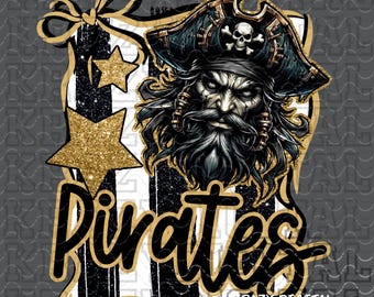 Girly Pirate PNG, Black Gold Spirit Shirt Art, Stripes Stars Logos, Cruise Shirt Designs, Walk the Plank Art, Little Sister Spirit Sub File