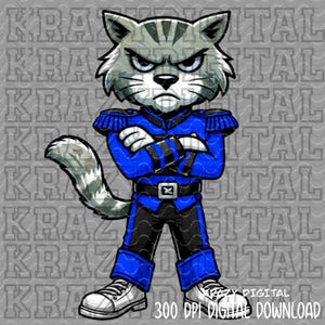 Wildcat Blue Band PNG, Wildcat Marching Band Artwork, Wildcat Drum Major, Blue Field Commander Digital, Wildcat Mom Design, Wildcat Brother