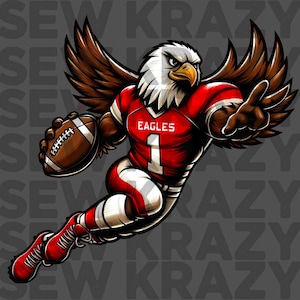 Eagles Red Football Mascot PNG, Eagle Red Mascot, Eagle Football Mascot, Eagle Mascot digital file, Eagle Red PNG, Eagle Football PNG