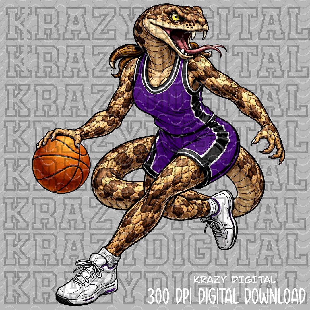 Rattle Snake Basketball Mascot PNG, Purple Snake School Mascot, Lady ...
