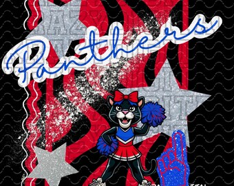 Panther Cheerleader PNG, Little Panther Spirir PNG, Baby Panther Cheer Digital File, Youth Cheer Team, Peewee Cheerleaders Shirt File