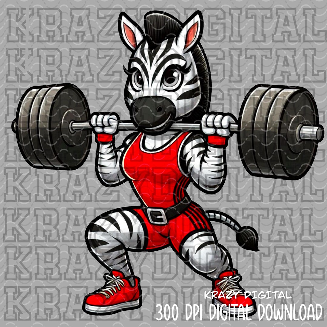 Red Zebra Mascot PNG, Zebra Weight Lifting Mascot PNG, Zebra ...