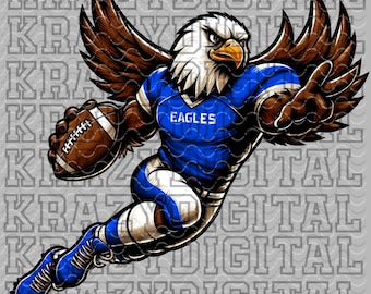 Eagles Blue Football Mascot PNG, Eagle Blue Mascot, Eagle Football Mascot, Eagle Mascot digital file, Eagle Blue PNG, Eagle Football PNG