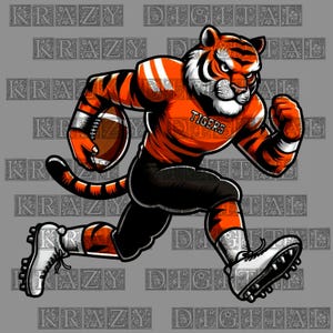 Tiger Orange Football PNG, Tiger Football PNG, Tiger Football Orange Digital File, Tiger Football Design PNG, Tiger Football Art