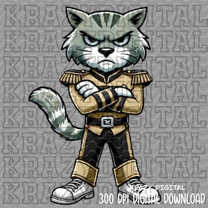 Wildcat Gold Band PNG, Wildcat Marching Band Artwork, Wildcat Drum Major, Gold Field Commander Digital, Wildcat Mom Design, Wildcat Brother