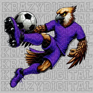 Falcon Soccer Mascot PNG, Purple Falcon School Mascot PNG, Falcon mascot sublimation, Cartoon Falcon, Falcon Character art, Unique Pet art