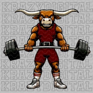 Longhorn Maroon Powerlifting PNG, Maroon Weight lifting Digital, Strong Longhorn Boy Sports Design, Little Brother Spirit, Dad Spirit Design