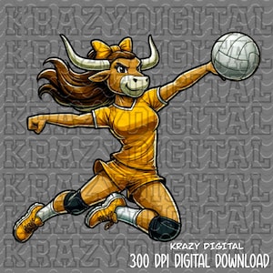 Lady Longhorn Volleyball PNG, Horns Yellow Mascot PNG, Steers Team Girl Design, Girly Spirit Shirt, Athletic Awards Banquet Longhorn Artwork