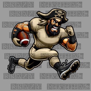 Gold Pirate Football Mascot PNG, Cartoon Football Vegas Gold Pirate Mascot, Pirate Mascot Character, Gold Pirate Boy Shirt Mascot Design