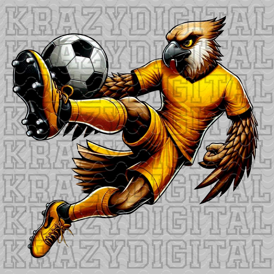 Yellow Falcom Falcon Soccer Mascot PNG, Yellow Falcon School Mascot PNG, Falcon ...