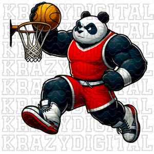 Röd panda basket PNG, djurparksbasketdesign, röd panda dunksport, röd skolanda, digital pojkebasket, herrsportfil