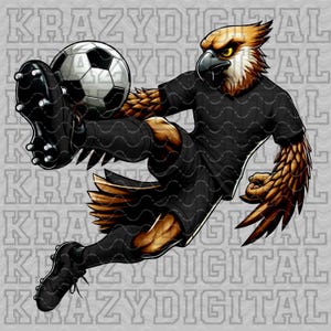 Falcon Soccer Mascot PNG, Black Falcon School Mascot PNG, Falcon mascot sublimation, Cartoon Falcon, Falcon Character art, Unique Pet art