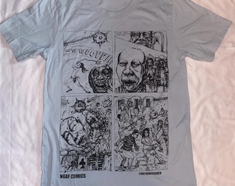 Zombie T-Shirt SMASH Graphic Tee Comicbook Tee SALE SMALL