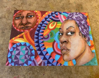 Geometric Sista Postcard