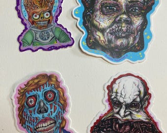 Monsters Vinyl Stickers Set of 4