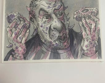 Dunking Delicious Alien Art Card