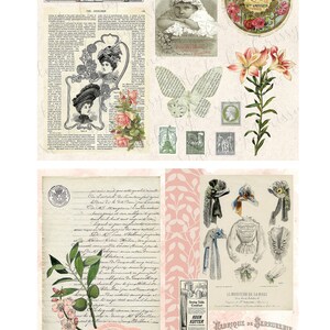 Botanical Fashion Collage Paper & Ephemera Peach Dreams Digitals 8 1/2 x 11 image 7