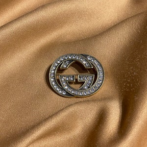 Gucci Vintage Brooch Gold Tone With Stones Rare Brooch Good Condition Gift For Mom Collectible Vintage Brooch