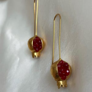 Pomegranate Design Earrings, Handmade Design Jewelry, Turkish Handmade Jewelry, Pomegranate Jewelry , Turkish Jewelry