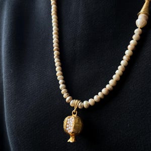 Pomegranate Design Necklace, Pearl Pomegranate Necklace, Turkish Handmade Jewelry, Handmade Design Jewelry