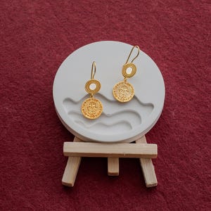 Gold Earrings, Handmade Earrings, Gold Plated Earrings, Turkish Jewelry