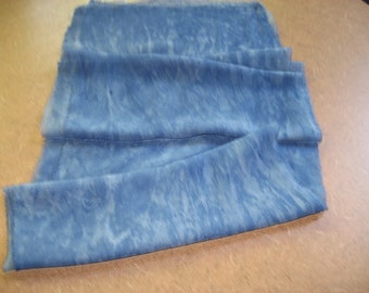 90" Silk Chiffon hand-dyed Gun Metal (blue gray) scarf ready to nuno felt